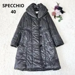 SPECCHIO スペッチオ 女優襟 中綿ロングダウンコート ブラック 2way SPECCHIO スペッチオ 女優襟 中綿ロングダウンコート ブラック 2way