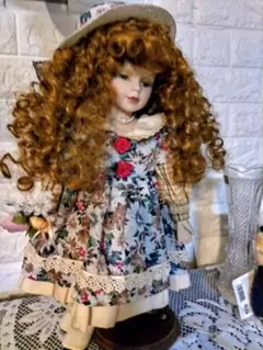 最終価格です〜ビスクドール40年前製作モヘアオールビスク30センチドール ビスクドール40年前製作モヘアオールビスク30センチミニチュア全て付き