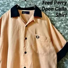 FRED PERRY 背面ロゴ オープンカラーシャツ デカロゴ ボーリングシャツのサムネイル