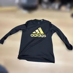adidas 長袖Tシャツ ブラック ゴールド　L ランニング・陸上・スポーツ