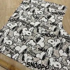 スヌーピー 総柄 生地 はぎれ モノトーン ピーナッツ　厚手　変形