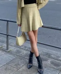 E*＊様 rienda フレアスカート ライム S/M