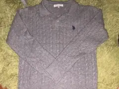 U.S. POLO ASSN. ケーブルニット 長袖 グレー Lのサムネイル