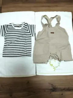 プティマイン80cmTシャツ、ロンパース2点セット