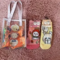 [新品未使用自宅保管]ちいかわ×しまむら オーロラミニトートバッグとソックス2足