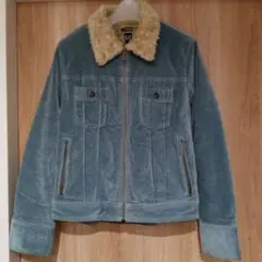 お値下【美品】GAP　ベロアジップジャンパー裏ボア　 S 　ブルー