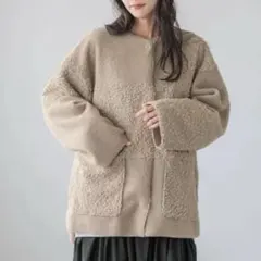 LOWRYS FARM アウター　リバーシブルパッチワークブルゾン　グレー