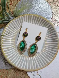 ハンドメイド ピアス レジン ドライフラワーNo. 008