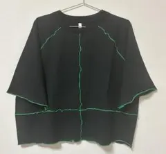 Lupilien 吸水速乾天竺メロウパネル切替Tシャツ　ブラックのサムネイル