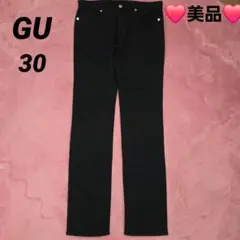 美品　GU　黒 スリムフィット デニムパンツ　30インチ　XL