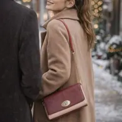 【限定★レア】COACHコーチ 大人かわいいバイカラー レザー ショルダーバッグ