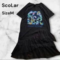 ScoLar スカラー アート柄レース切替チュニック