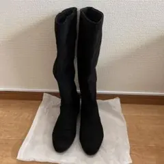 【美品】RANDA黒 スエード ロングブーツ 5センチインソール