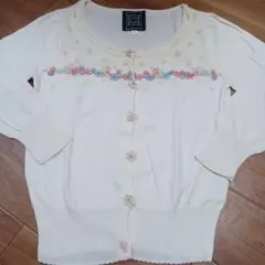 Cynthia Rowley ☆花柄刺繍 カーディガン ホワイト 　冷房対策☆のサムネイル