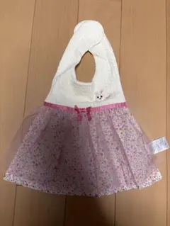 ミキハウス　ウサギ刺繍付き花柄スタイ　未使用