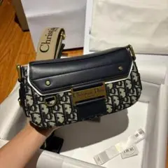 Christian Dior ショルダーバッグ ネイビー/ベージュ