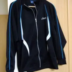 asics ブラックジャケット　　 ジャージ上のみ