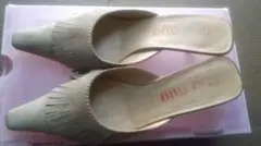 Miu Miu フリンジ付きスウェードミュール 36.5サイズ