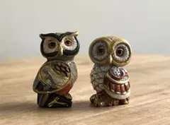 【新品】 フクロウの置物(2つ)