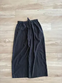 無印良品　婦人　なめらか　イージーワイドストレートパンツ　L 黒