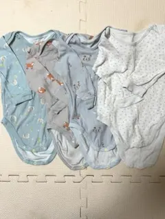 ユニクロ 90cm 長袖 肌着 ロンパース 4枚セット