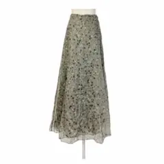 ドイツデザイナー 定価12万 小花舞い散る大人のフローラル シルクスカート