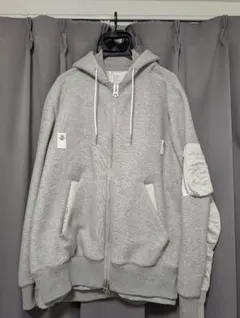 sacai シフォンドッキングバックフリルデザイン ジップパーカー　ビスチェ sacai シフォンドッキングバックフリルデザイン ジップパーカー