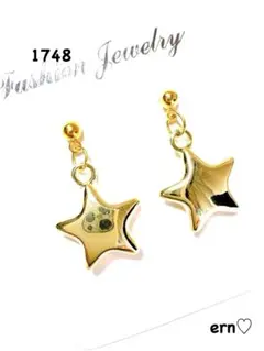 1748 ゴールド　スター　ピアス　イヤリング　ハンドメイド　アクセサリー