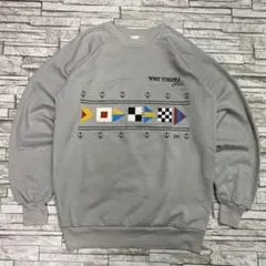 80s ヴィンテージスウェット ウエストバージニア 碇 グレー USA古着