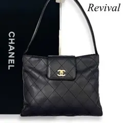 【美品】シャネル　ラムスキン　トートバッグ　ハンド　マトラッセ 黒　レザー CHANEL シャネル マトラッセ トートバッグ ラムスキン ブラック