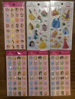 ディズニープリンセス エポキシラメシール ストーンシール 6枚セット
