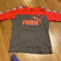 PUMA 長袖カットソー 140 赤/グレー