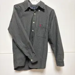 ラルフローレン 黒白チェック柄 長袖シャツ M