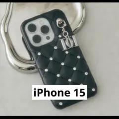 ダーリッチ キルティングビジューDDチャーム iPhoneケース 15