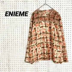 ENIEME 総柄 ブラウス 長袖 日本製 幾何学柄模様 プルオーバー レナウンのサムネイル