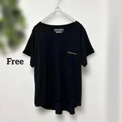 【PREVALENCE】 VネックTシャツ ブラック 大きいサイズ ゆったり4L