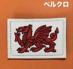 A2221 英国　UK ウェルシュ・ドラゴン刺繍パッチ　ベルクロ