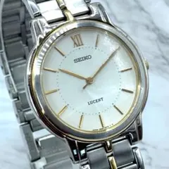 美品　稼働品　SEIKO　ルーセント　クォーツ　新品電池　腕時計　コンビ　メンズ