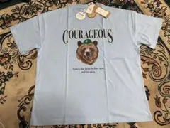 新品タグ付　接触冷感 半袖　Tシャツ L クマ 水色 アニマル サンブロスのサムネイル