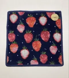 フェイラーハンカチ　ラブラリーバイフェイラー　ストロベリードット　苺ネイビー紺色