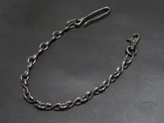 純銀メッキ燻し磨き仕上げウォレットチェーン(S字カン鋳物ラージサイズ