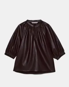 ZARA ザラ ブラウス レザー風 M