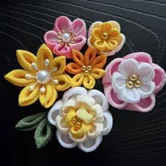 【No.1605】つまみ細工・お花パーツ