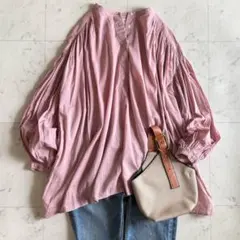 2026.極美品☆ラウンジドレス スキッパーレースブラウス ギャザー 