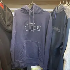 【古着】LACOSTE 紺 ビックロゴ デカワニ パーカー フーディ
