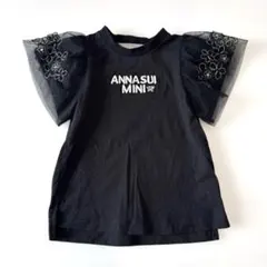 ANNASUIMINIアナスイミニチュール袖センターロゴTシャツブラック100のサムネイル