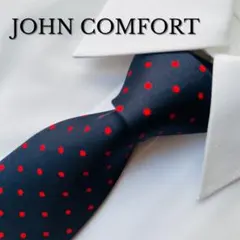 19★【美品】JOHN COMFORT ジョンコンフォート ドット柄 ネクタイ