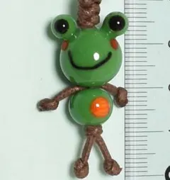 トンボ玉(カエル)のストラップ