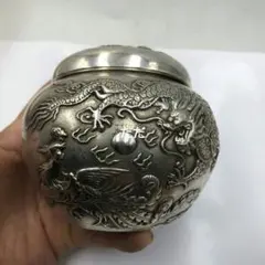 銅器 龍鳳茶缶 貯蔵缶 茶道具 装飾品 工芸品 置物 - メルカリ