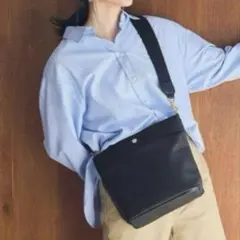 【美品】TOPKAPI 撥水　リプル ナイロンポーチ付き ショルダーバッグ　黒